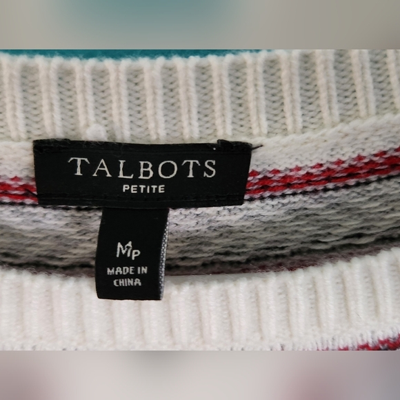 TALBOTS Pullover Sweater Women Size Mp Fair Isle Nordic - Picture 3 of 5